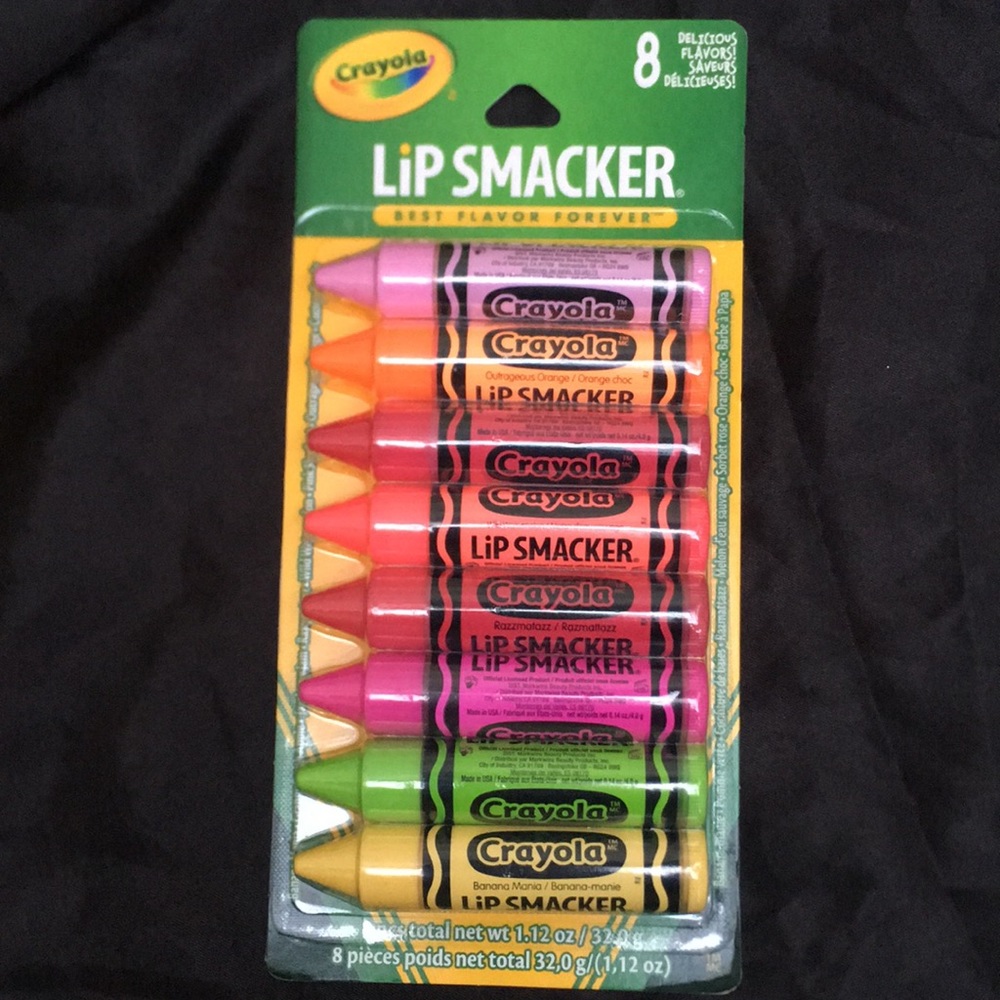 New Lip Smacker Crayola Crayon Lip Balm 8 Flavors Gift Set